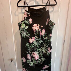 Karen Millen Black Floral Dress - Size US 10